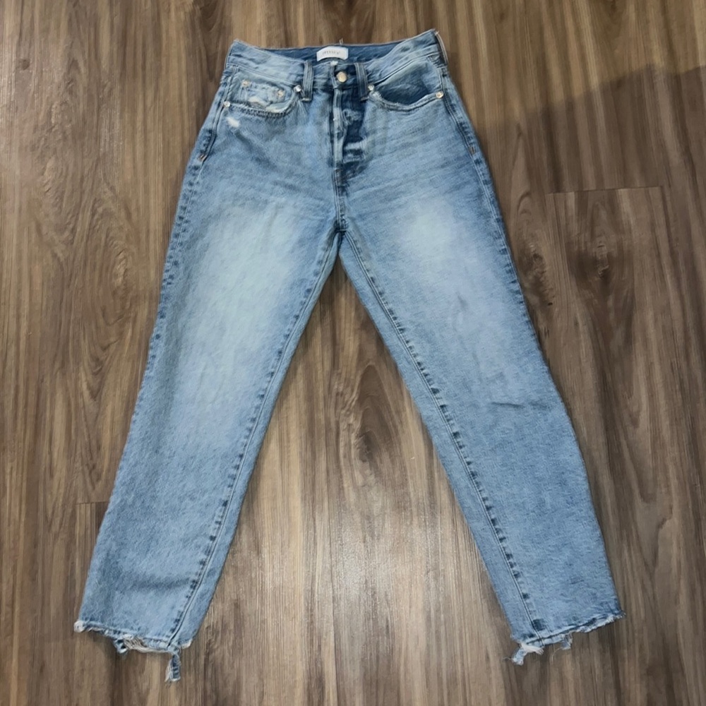 High rise straight leg jeans